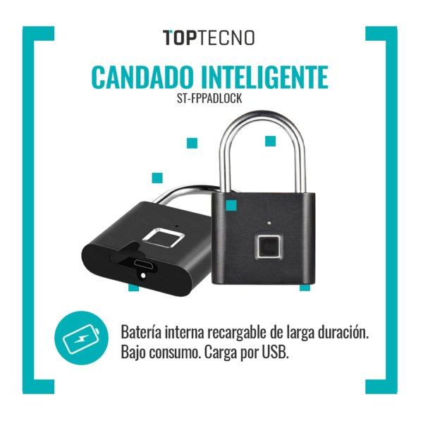 Candado Huella Digital Usb Recargable Valija, Bicicleta - Image 4