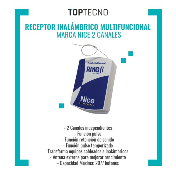 Receptor 2 canales 2077 botones Nice - Image 4