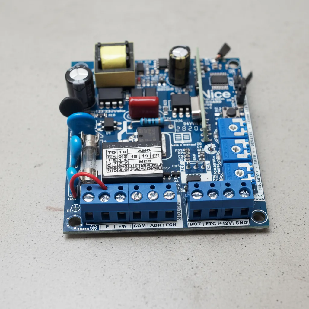 Central para portón con freno Rolling Code Nice.