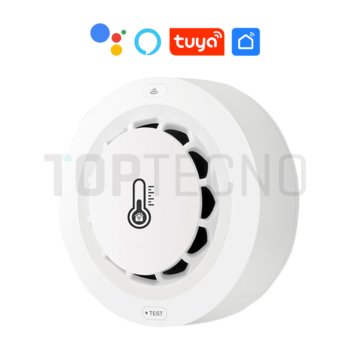 Sensor de Humo wifi Tuya con Monitor de Temperatura y Humedad