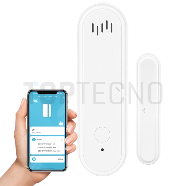 Sensor Magnético para Puerta/ Ventana Tuya WIFI con Sirena - Image 3
